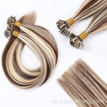 Brasilianische flache Tipps Remy Hair Russian Flat Tipp Blond Extensions Großhandel Nagelhaut ausgerichtete flache Spitze menschliches Haarausdehnung Anbieter Anbieter
